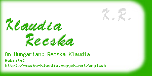klaudia recska business card